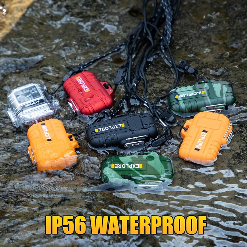 LCFUN 2 Pack Waterproof Lighter Outdoors Hunting Gear, Windproof Electric USB Rechargeable Dual Arc Plasma Lighter, Refillable Butane Torch Lighters, Tactical Survival Camping Hiking Gadgets for Men - Image 2